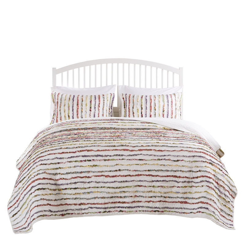 Greenland Home Fashions Bella Ruffle Cotton Modern Farmhouse Quilt Set ...